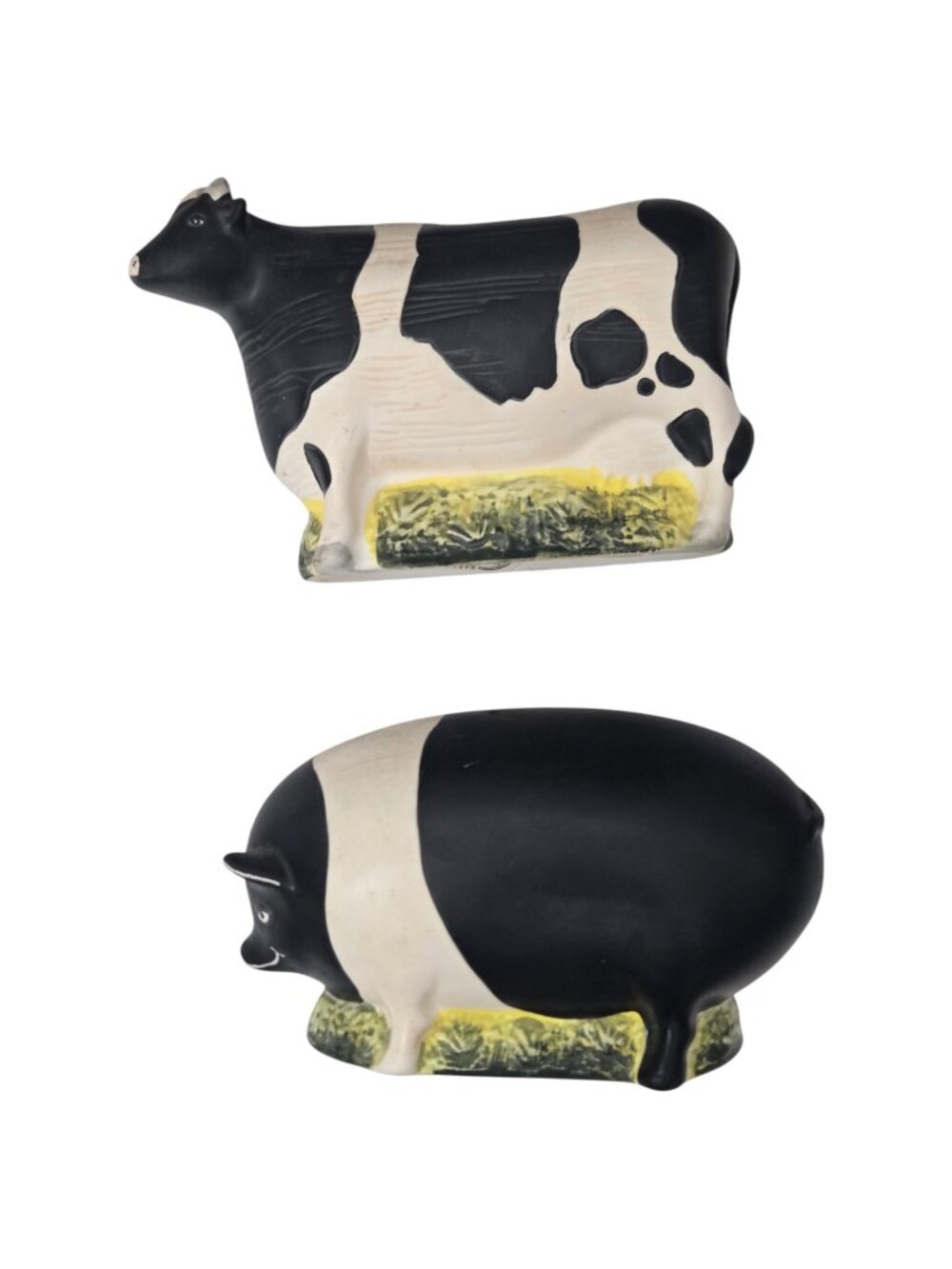 Sakura Cow Pig Salt Pepper Shaker Set Hand Painted Farm Country Core Vintage